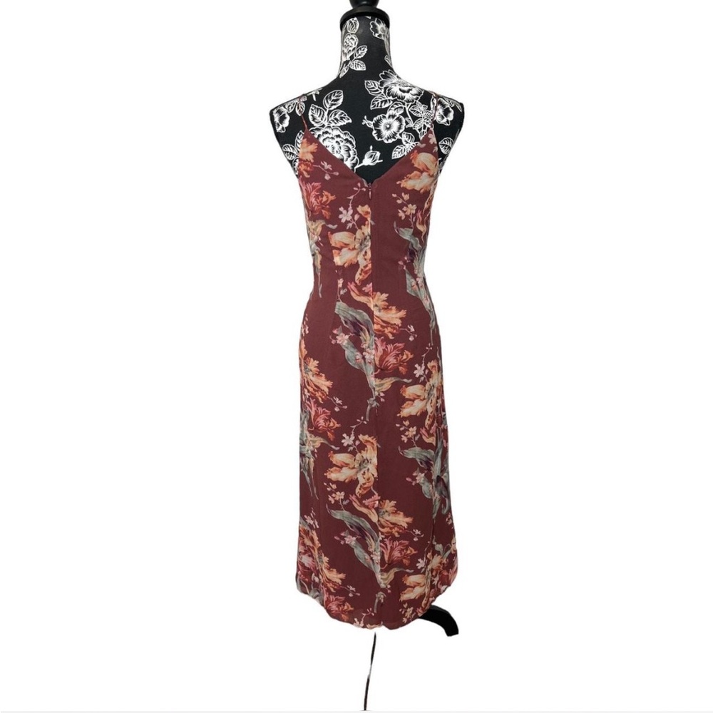 Keepsake the Label Floral Spaghetti Strap Midi Dress- Brown- Women Sz S - Picture 3 of 9